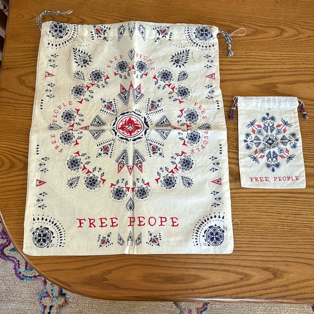 Free People Draw String Bags set of 2